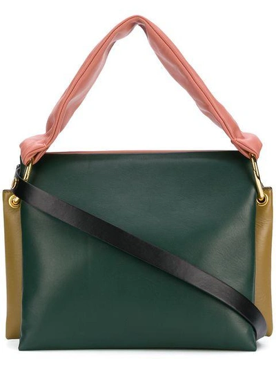 Shop Marni Sqaure Shoulder Bag - Green