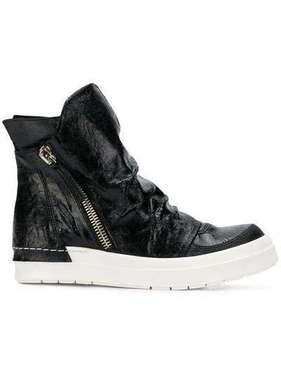 Shop Cinzia Araia Hi-top Zipped Sneakers - Black