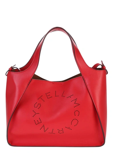 Shop Stella Mccartney Red Logo Tote Bag