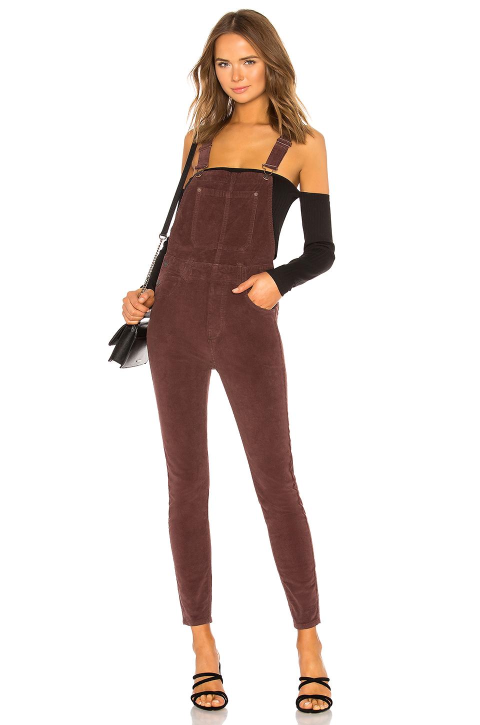 free people slim ankle cord overalls