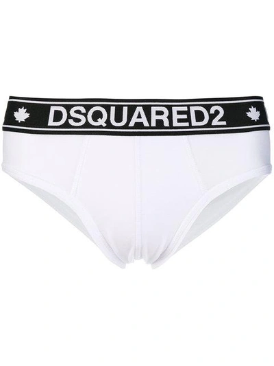 Shop Dsquared2 Logo Band Briefs - White