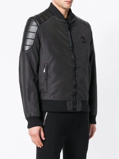 Shop Frankie Morello Panelled Biker Jacket - Black