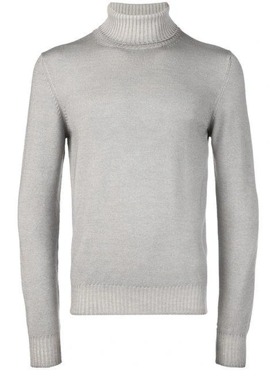 La Fileria For D'aniello Roll-neck Fitted Sweater - Grey In Grey