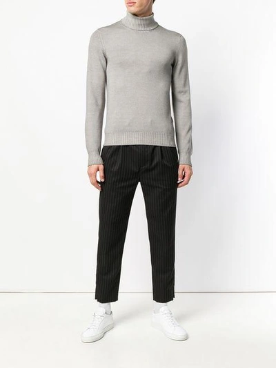 La Fileria For D'aniello Roll-neck Fitted Sweater - Grey In Grey