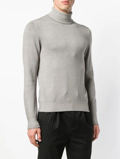 La Fileria For D'aniello Roll-neck Fitted Sweater - Grey In Grey