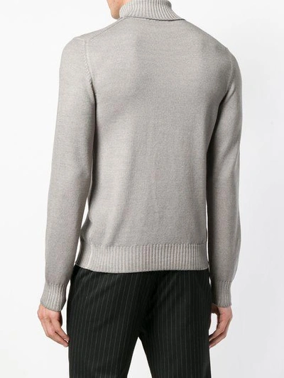 La Fileria For D'aniello Roll-neck Fitted Sweater - Grey In Grey