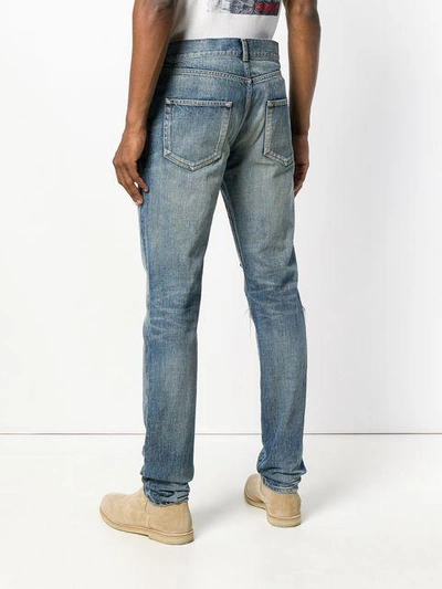 distressed straight-leg jeans