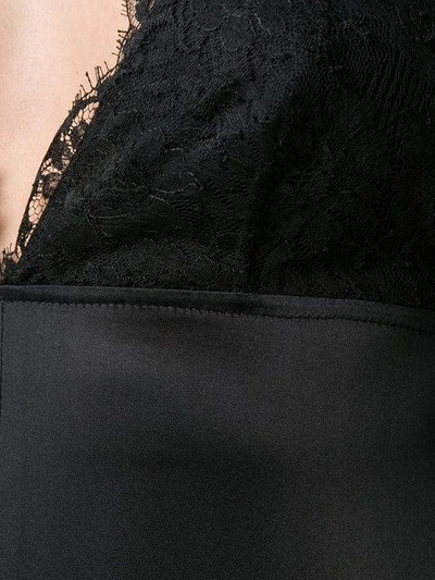 Shop Christopher Kane Lace Trim Satin Dress In Black