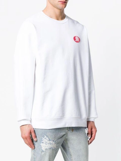 Shop Calvin Klein Jeans Est.1978 Modernist Eagle Logo Sweatshirt In 902 White Eagle