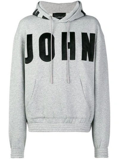Shop John Richmond Logo Hooded Sweatshirt - Grey