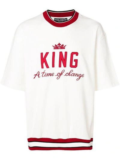 Shop Dolce & Gabbana King Sweatshirt In White