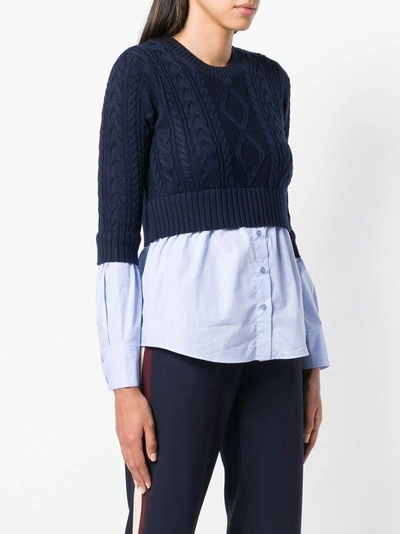 Shop Kenzo Poplin Hem Jumper In Blue