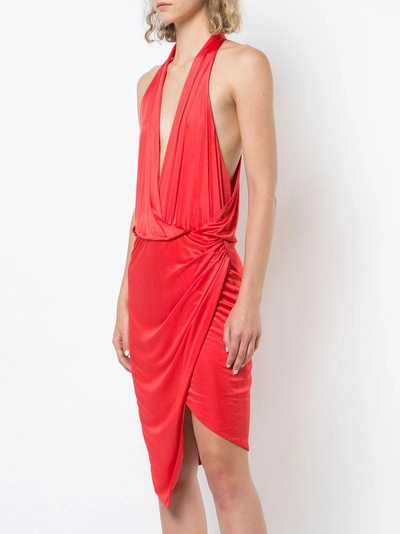 Shop Haney V-neck Ruchéd Dress - Red