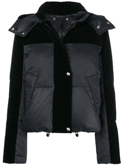 Shop Sport Max Code Padded Hooded Short Jacket - Black