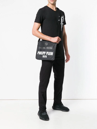 Shop Philipp Plein Logo Messenger Bag In Black