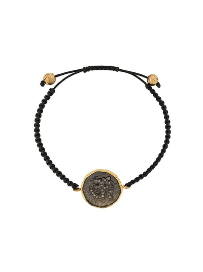 Shop Gemco 18kt Gold And Diamond Hamsa Bracelet In Black