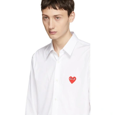 Shop Comme Des Garçons Play Comme Des Garcons Play White Heart Patch Shirt