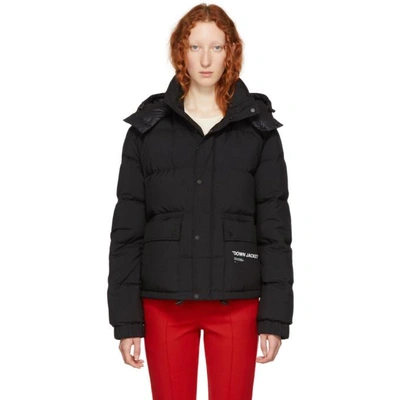 Shop Off-white Black Down Quote Puffer Jacket