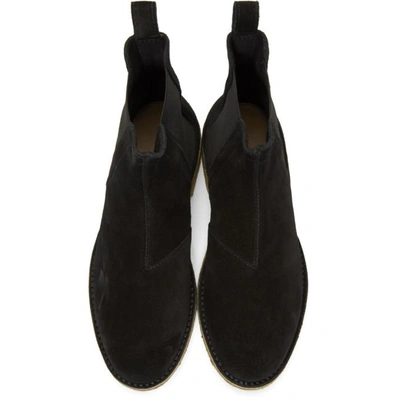 Shop Bottega Veneta Black Suede Chelsea Boots In 1000 Black