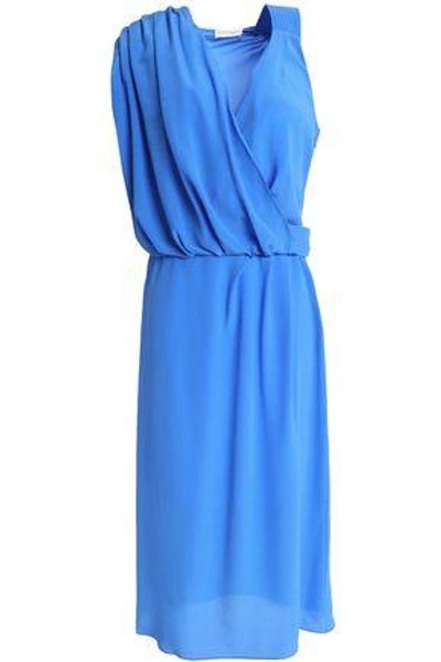 Shop Vionnet Woman Draped Silk-crepe Dress Light Blue