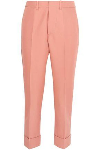 Shop Marni Woman Cropped Gabardine Tapered Pants Antique Rose