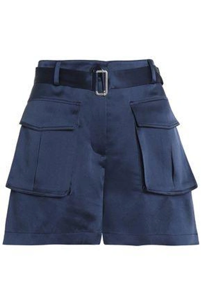 Shop Theory Woman Sailk-satin Shorts Royal Blue