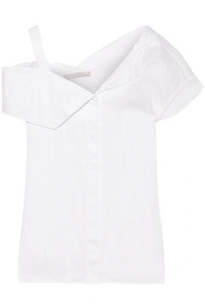 Shop Jason Wu Woman Asymmetric Cotton-poplin Top White