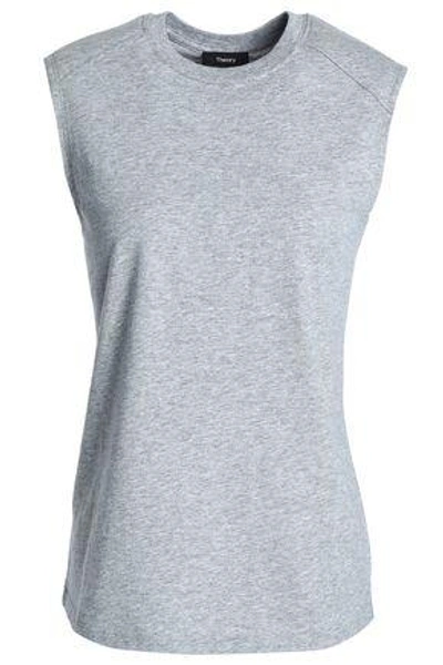 Shop Theory Woman Mélange Cotton-jersey Tank Gray