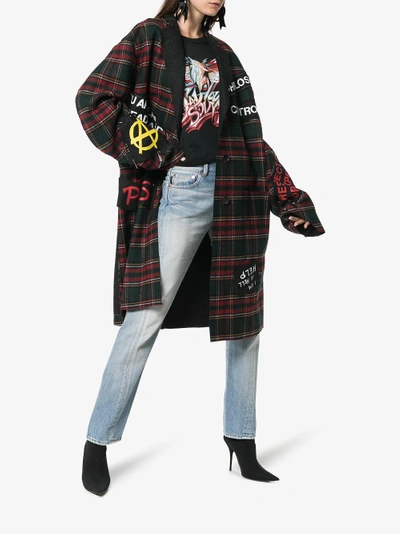 Shop R13 Tartan Punk Patch Coat In Multicolour