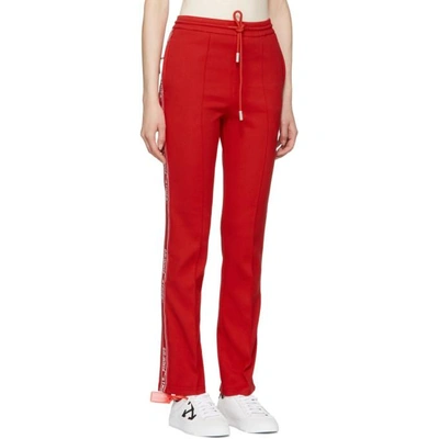 Shop Off-white Red Logo Tape Track Pants