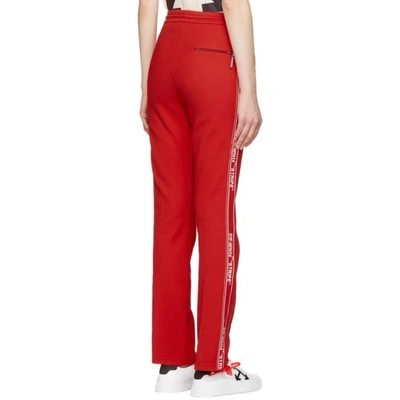 Shop Off-white Red Logo Tape Track Pants