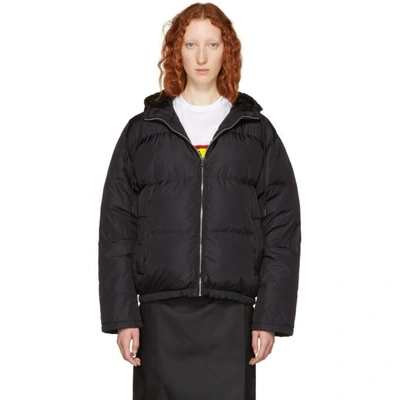 Shop Prada Black Short Zip Puffer Jacket In F0002 Black