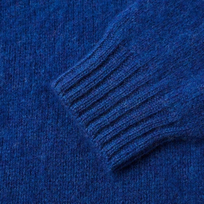 Shop Officine Generale Shetland Wool Crew Knit In Blue