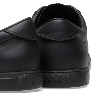 Shop Moncler La Monaco Tricolour Stripe Leather Sneaker In Black