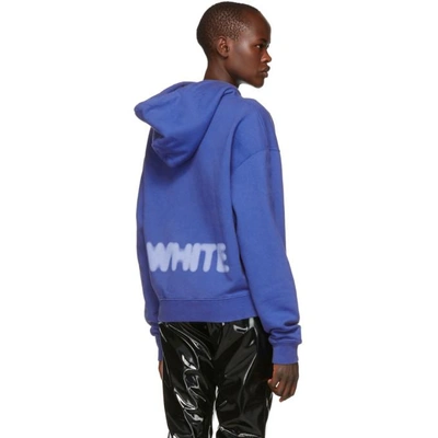 Shop Off-white Blue Blurred Logo Hoodie