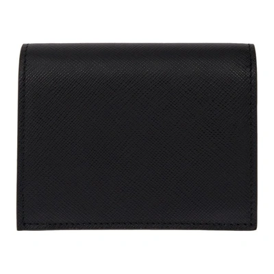 Shop Prada Black Saffiano Logo Wallet In F0002 Black