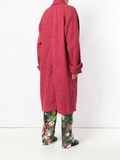 Shop Uma Wang Double Breasted Coat In Red