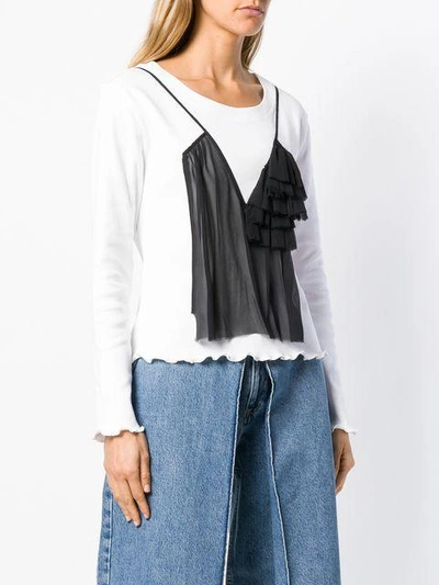 ruffled embellishment T-shirt