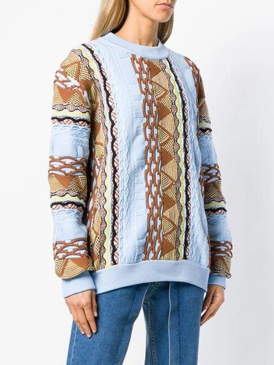 Shop Aalto Contrast Knit Sweater In Blue