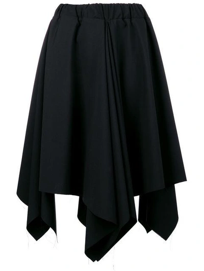 Shop Moohong Asymmetrical Pleated Skirt - Black