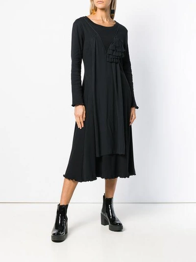 Shop Aalto Ruffled Embellishment Dress In Black