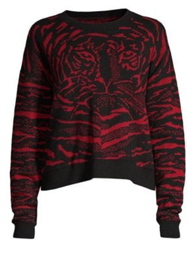 Shop Robert Rodriguez Wool And Cashmere Tiger Sweater In Black Red