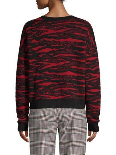Shop Robert Rodriguez Wool And Cashmere Tiger Sweater In Black Red