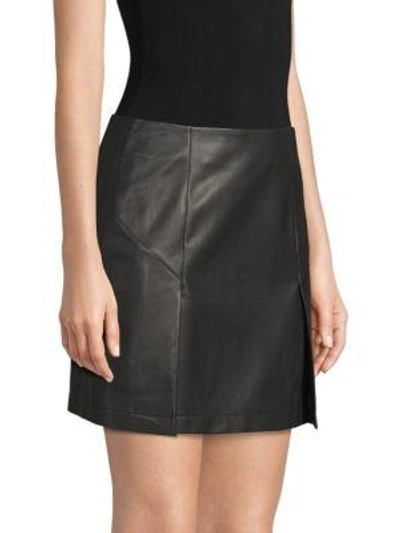Shop Robert Rodriguez Leather Mini Skirt In Black