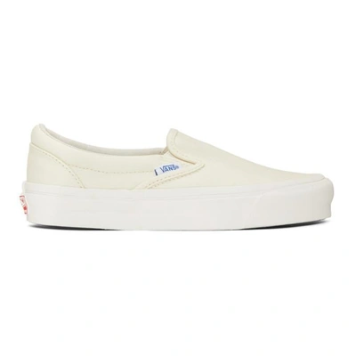 Shop Vans White Og Classic Slip-on Sneakers In Off White