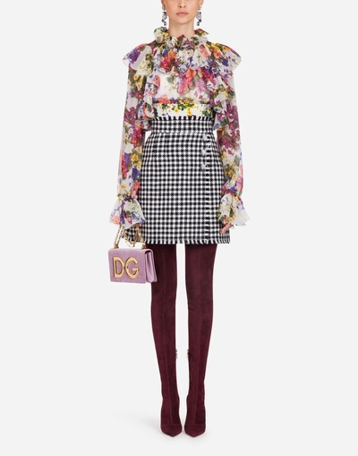 Shop Dolce & Gabbana Houndstooth Skirt In Multi-colored