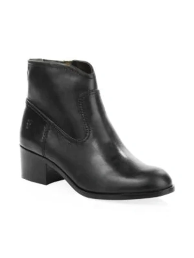 Shop Frye Claire Leather Booties In Black