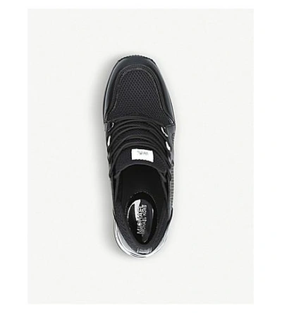Shop Michael Michael Kors Scout Leather And Mesh Trainers In Black