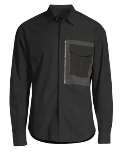 Shop P.l.c. Zipper Pocket Shirt In Black