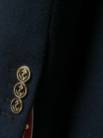 Thom Browne Classic Single-breasted Melton Wool Overcoat - Blue In Blue